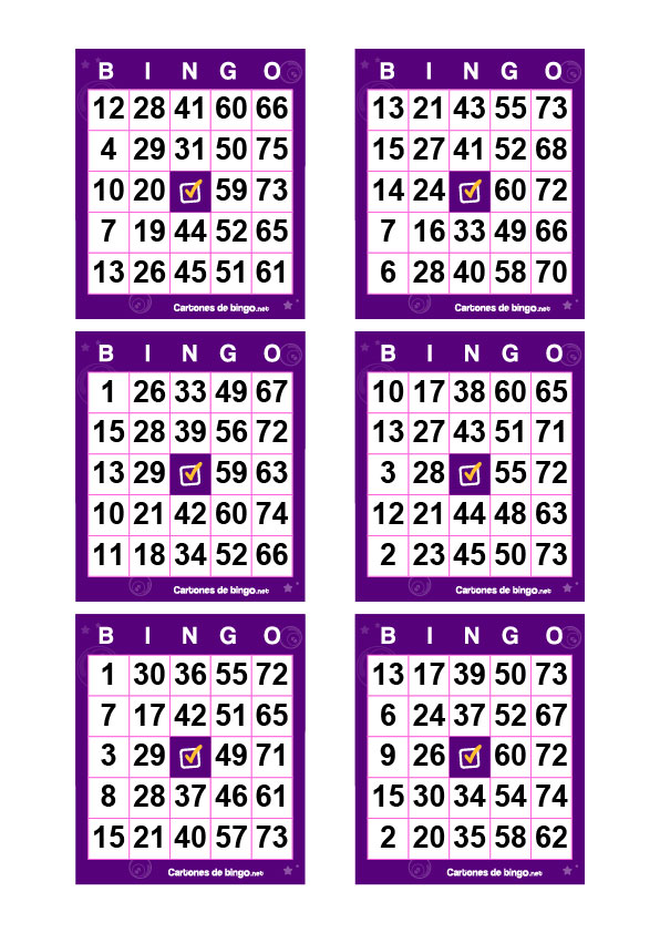 Cartones Bingo 75 Bolas, PDF